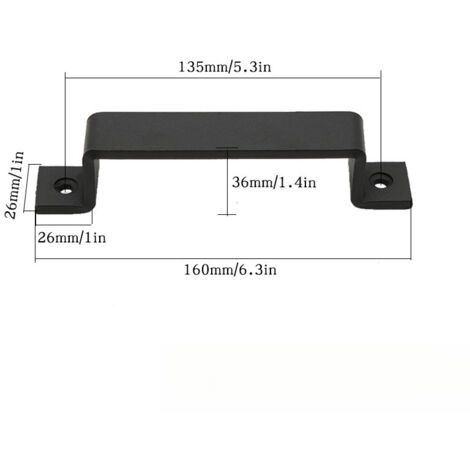 2 pièces poignée porte grange pour porte coulissante abri clôture placard intérieur extérieur ferme, style 1