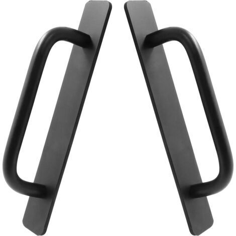 2 Pièces Poignées de Meuble Autocollantes, Autocollants de Poignée de Porte Coulissante, Noir Poignee Porte Coulissante, Poignées de Portes Adhésives pour Portes et Fenêtres, Armoires, Tiroirs