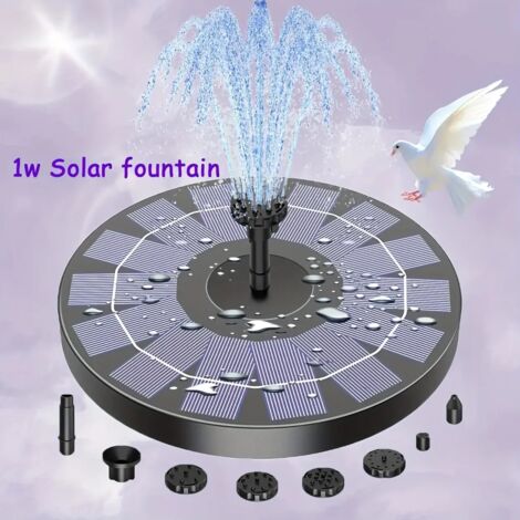 (2 pièces) Pompe à fontaine solaire circulaire pour piscine extérieure, mini fontaine flottante, jardin, cour, décoration paysagère.