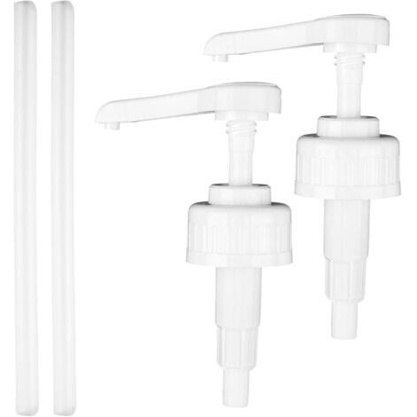 2 Pièces Pompe Sirop Doseuse 1L 38/410, Pompe à Sirop Réutilisable 5 ML par Pression, Pompe Alimentaire Compatible Bouteilles à Goulot 30 mm, Pompe pour Shampooing et Bouteilles de 1000 ML