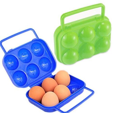2 Pièces Portable Porte-Oeufs Plastique,Box Egg,Boîte à œufs Portable Pliable Boîte Oeuf Boîte de Rangement Oeufs Conteneur Plateau d'oeuf