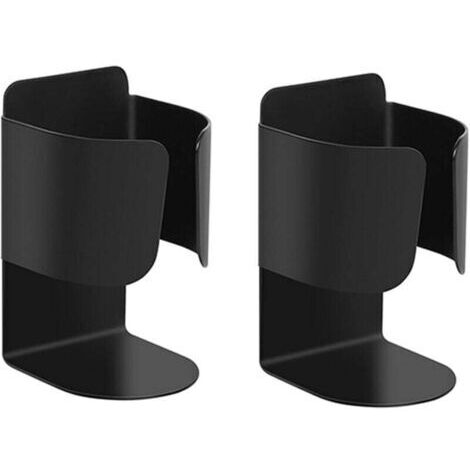 2 pièces Porte brosse à dents électrique, organisateur de dentifrice mural autocollant en acier inoxydable pour salle de bain,Noir