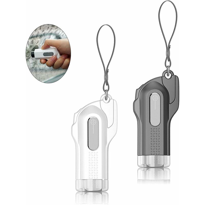 2 Pièces Porte-Clés Outil De Sauvetage, Brise-Vitre, Coupe-Ceinture ,Marteau D'Urgence Pour Voiture, Verre Trempé à Tête En Acier Au Tungstène