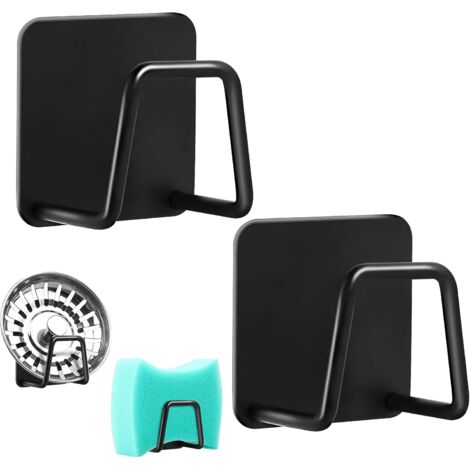 2 Pièces Porte Eponge Evier Cuisine, Porte Eponge Evier Auto Adhesif, 304 INOX, Support Eponge INOX, Support Eponge Evier Cuisine pour Le Rangement de Cuisine et Salle de Bain