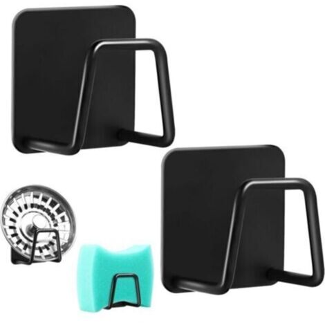 2 Pièces Porte Eponge Evier Cuisine, Porte Eponge Evier Auto Adhesif, 304 INOX, Support Eponge INOX, Support Eponge Evier Cuisine pour Le Rangement de Cuisine et Salle de Bain