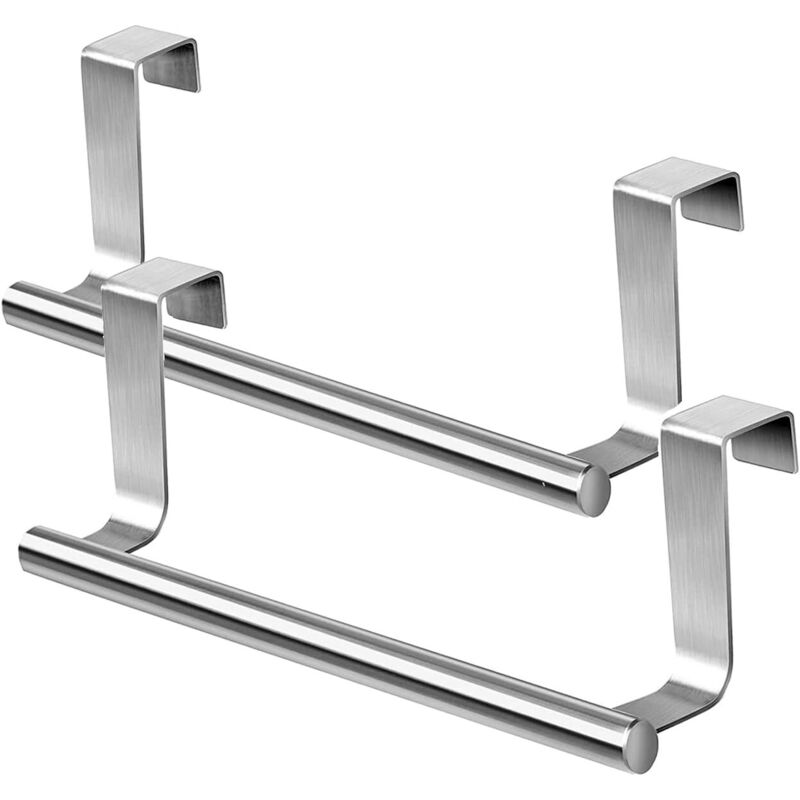 2 Pièces Porte-Serviettes de Salle de Bain, Porte Serviette INOX Mural, Porte Torchon de Bain sans Percage, pour Salles de Bains et Cuisines sans