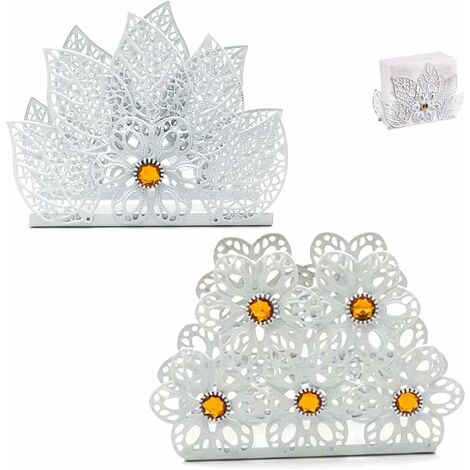 2 Pièces Porte Serviettes Papier, Serviette Table, Support Pour En Métal Cuisine, Restaurant, Hôtel, Décoration Fête (Blanc), (Cbqhcvq) MODOU