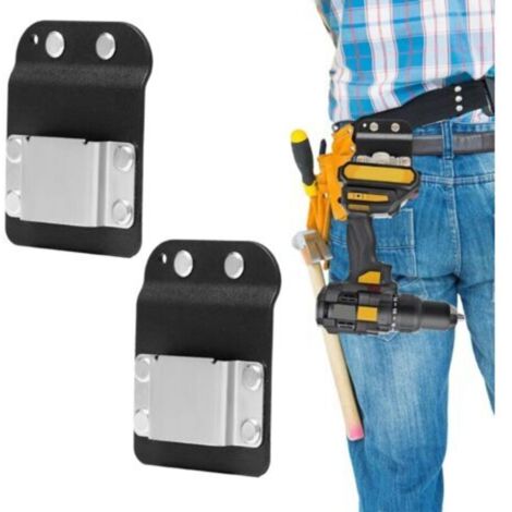 2 Pièces Porte Visseuse Ceinture Support de Ceintures de Forage Marteau pour Outil Ceintures Clip on Porte Outils pour Ceinture Clip Outils pour Mètres Rubans,Perceuse