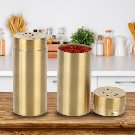 2 pièces Pots à Épices en Acier Inoxydable pour Cuisine, Rangement Sel Sucre Condiments