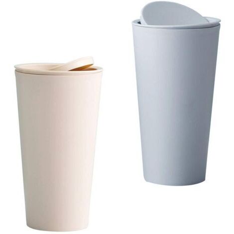 2 Pièces Poubelle de Voiture, poubelle voiture avec Couvercle, Plastique Portable Étanches Mini, pour l'Intérieur Voiture,Bureau, Maison (Rose, Bleu)