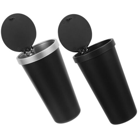 2 pièces Poubelle Voiture Portable avec Couvercle Anti odeur Mini Seau