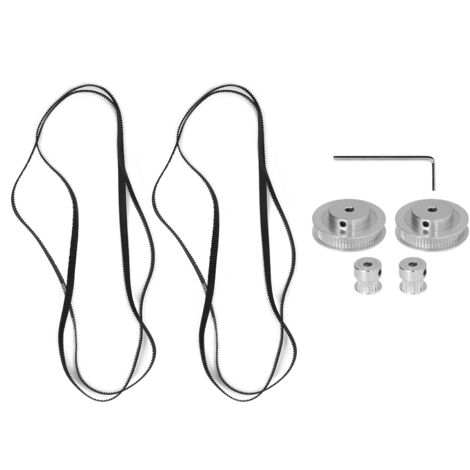 2 Pièces Poulie de Distribution 60 et 20 Dents Alliage d'Aluminium Stable pour Imprimante 3D avec Courroie Caoutchouc 5mm