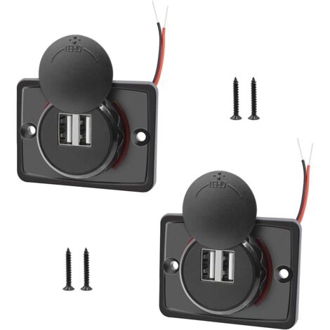 2 Pièces Prise USB 12V, Double Port 3.1A, Étanche, Pour Camping-car, Bateau
