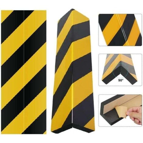 2 Pièces Protection d'angle Mousse Adhésives,40x15 cm Protecteurs de Porte de Voiture, Pare-Chocs de Garage Mousse Auto-adhésive pour Colonnes,Parc,Porte de Garage,Coin,Mur(Jaune Noir)