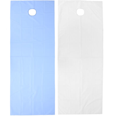 2 pièces Protections jetables pour table de massage - Alèses imperméables et respirantes en polyester pour instituts de beauté (Blanc Bleu)