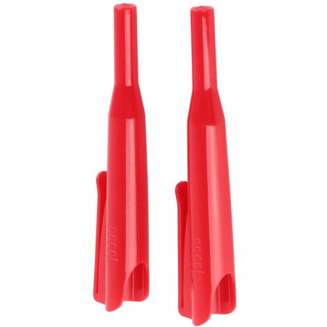 2 Pièces Protège-Crayon de Menuisier à Long Bec pour Trous Profonds, Couvre-Marqueur de Travail du Bois avec Clip Rouge