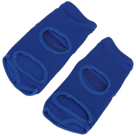 2 pièces Protège-pieds d'Entraînement en Cuir PU Souple, Protection de Pied pour Boxe Unisexe Bleu Taille 39-40