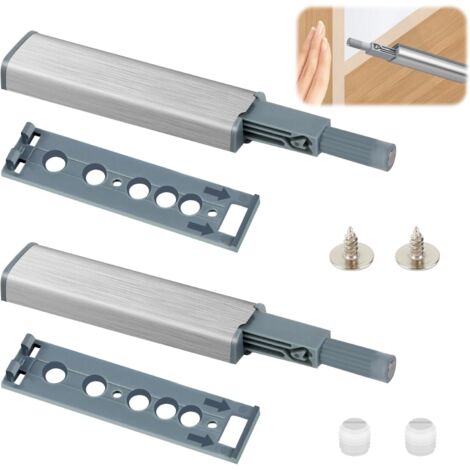 2 Pièces Push to Open Poussoir Porte Placard, Poussoir Porte Placard Push Open Porte, Fermeture Push Open Amortisseur Porte, Push to Open pour La Porte de L'armoire, Tiroir, Meuble et Placard