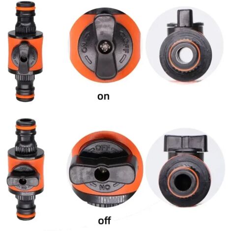 (2 pièces) Raccord de robinet d'arrêt égal 16 mm pour tuyau d'arrosage, adaptateur de robinet en plastique, joint rapide pour arrosage, irrigation et lavage de voiture