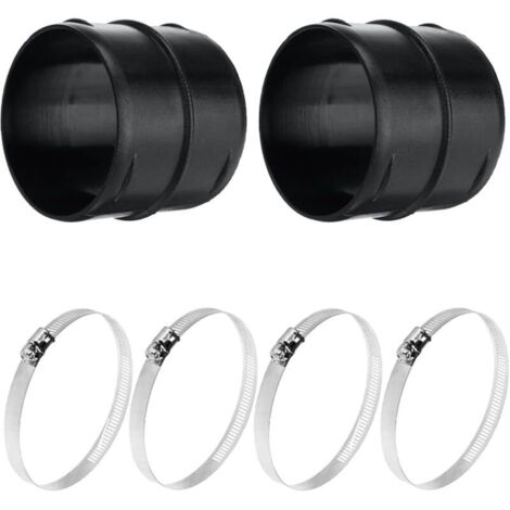 2 Pièces Raccord De Tuyau Rond De 75mm De Diamètre, Tuyau De Chauffage, Raccord De Tuyau D'Aération En Plastique, Plastique Dur Raccord De Tuyau Rond Professionnel Pour Accessoires De Chauffage