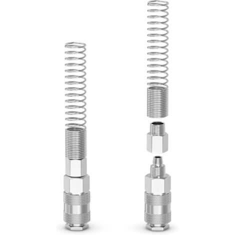 2 Pièces - Raccord Rapide - Coupleur Industriel - Connexion Sans Outil Pour Compresseur Pneumatique Usage Industriel Nickelé 8x5mm