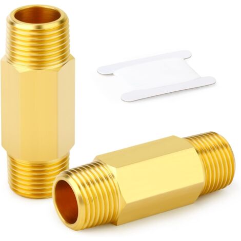 2 pièces raccords de tuyauterie en laiton Raccord long, 3/8" BSP mâle Longueur 50 mm d'extension - 1/2"M Length 50MM