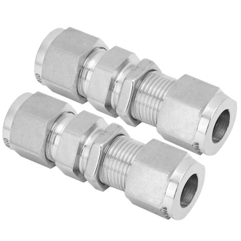 2 Pièces Raccords Haute Pression en Acier Inox 316 pour Tuyaux 10mm