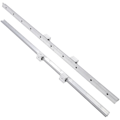 2 Pièces Rail Linéaire SBR12-1000mm avec 4 Blocs à Roulement SBR12UU pour Guidage Précision