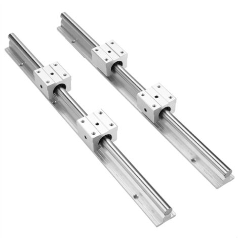 2 Pièces Rail Linéaire SBR12-400mm avec 4 Blocs à Roulements SBR12UU pour Guidage Précision