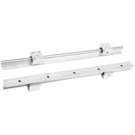 2 Pièces Rail Linéaire SBR12-500mm avec 4 Blocs Coulissants SBR12UU pour Guidage Précision