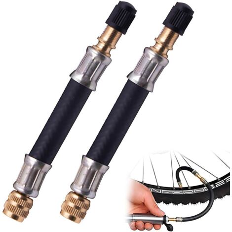 2 Pièces Rallonge Valve, Flexible Caoutchouc, Cuivre, 10cm, Voiture Moto Vélo