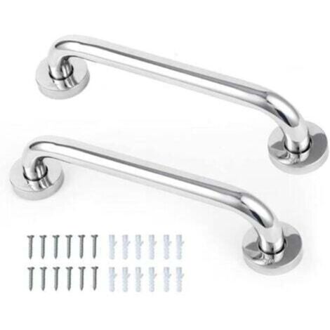(2 pièces) Rampes de toilettes en acier inoxydable SUS304 - Rampes de 30 cm