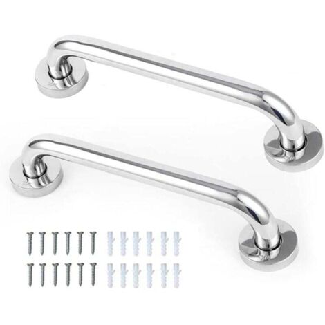 (2 pièces) Rampes de toilettes en acier inoxydable SUS304 - Rampes de 30 cm