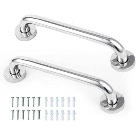 (2 pièces) Rampes de toilettes en acier inoxydable SUS304 - Rampes de 30 cm