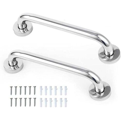 (2 pièces) Rampes de toilettes en acier inoxydable SUS304 - Rampes de 30 cm