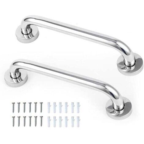 (2 pièces) Rampes de toilettes en acier inoxydable SUS304 - Rampes de 30 cm