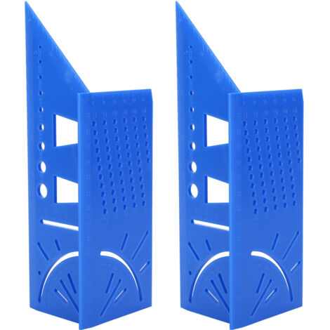 2 Pièces Rapporteur d'Angle 3D Léger, Outil de Mesure et Tracé pour Menuiserie, Équerre Angulaire Bleue
