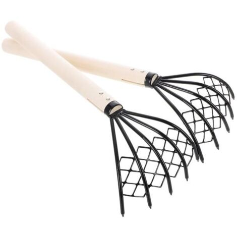 2 Pièces Râteau à Palourdes, Accessoires de Cultivateur en Métal, Ramasse-Crottes, Maille Filet, Pelle à Creuser les Palourdes, Râte
