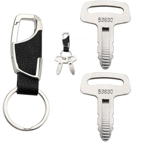 2 Pieces RC101-53630 Replacement Ignition Keys Replacement Key with Key Ring Compatible with Kubota Excavators, Loaders and Generators