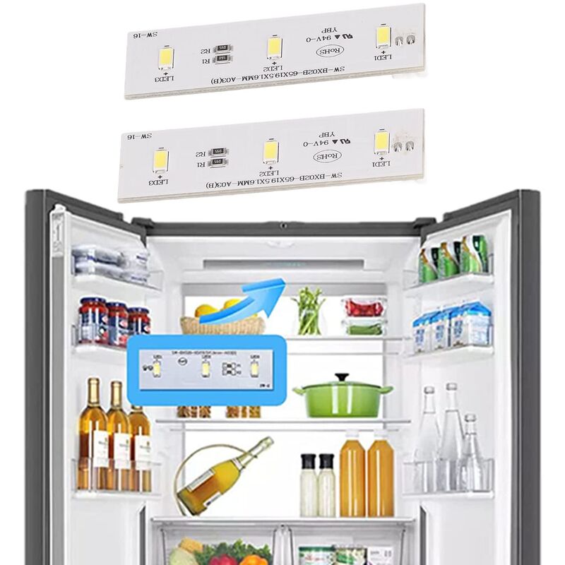 2 Pièces Réfrigérateurs de Remplacement Panneau Lumineux led Congélateur Réfrigérateur Barre Lumineuse pour sw BX02B dc 12V