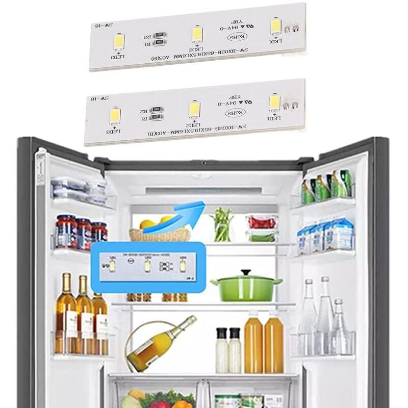 2 Pièces Réfrigérateurs de Remplacement Panneau Lumineux led Congélateur Réfrigérateur Barre Lumineuse pour sw BX02B dc 12V