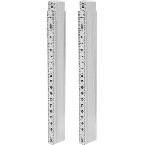 2 Pièces Règle de Menuisier Pliable 2m Léger Compact Outil de Mesure pour Travail du Bois