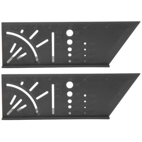 2 Pièces Règle de Traçage Bois en Plastique ABS Équerre Multifonction Outil de Marquage Main Gris Foncé
