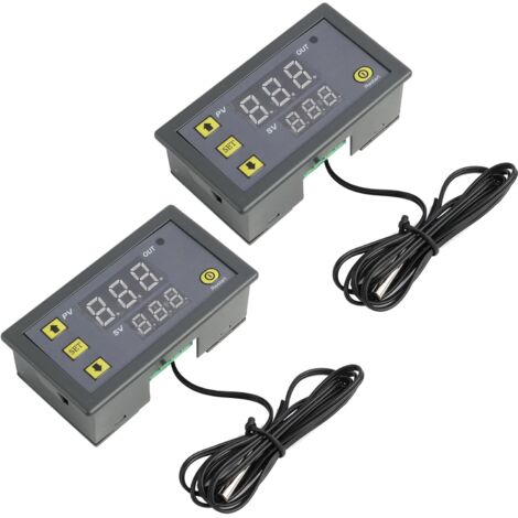 2 pièces régulateur de température, affichage led, sonde ntc 10k, mode chauffage refroidissement, réfrigérateur congélateur