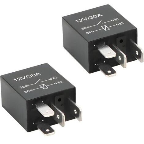 2 Pièces Relais Voiture 12V 4-Pin 30 Ampères, 4 Broches SPDT Multi-Purpose Relay Heavy Duty Relais Standard, Contacteur Relais Commutateur Power, Auto Commutateurs Et Démarreurs