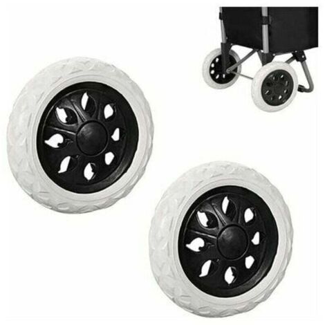 2 Pièces Remplacement de Roues de Caddie en Caoutchouc, Roues de Chariot en Plastique avec Mousse, Noir Hot Design Roue Chariot, pour Les Caddies, Les Chariots