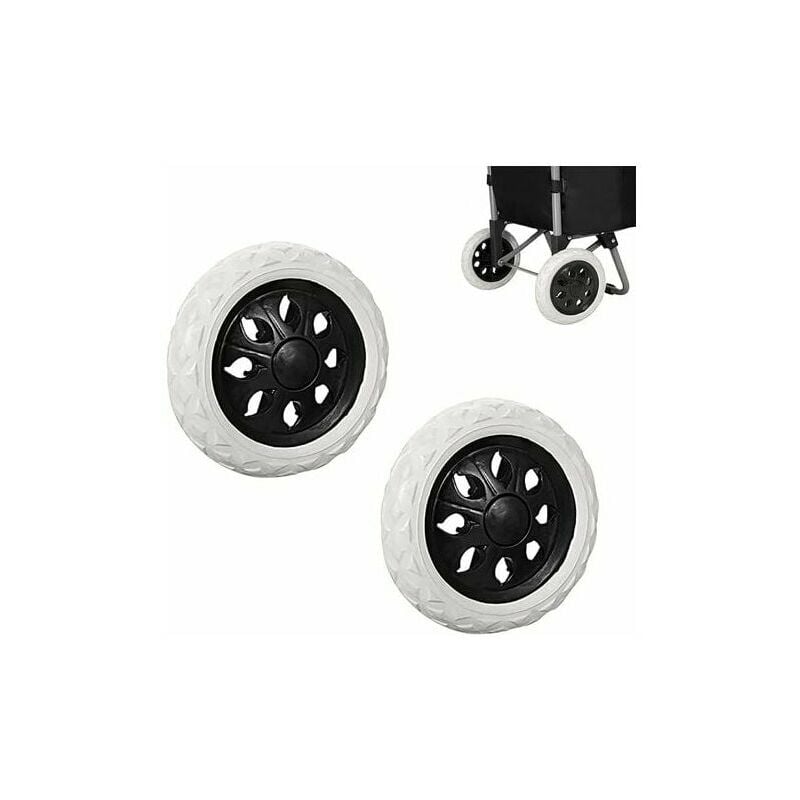 Start - 2 Pièces Remplacement de Roues de Caddie en Caoutchouc, Roues de Chariot en Plastique avec Mousse, Noir Hot Design Roue Chariot, pour Les