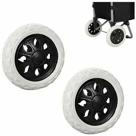 2 Pièces Remplacement de Roues de Caddie en Caoutchouc, Roues de Chariot en Plastique avec Mousse, Noir Hot Design Roue Chariot, pour Les Caddies, Les Chariots, Antidérapant