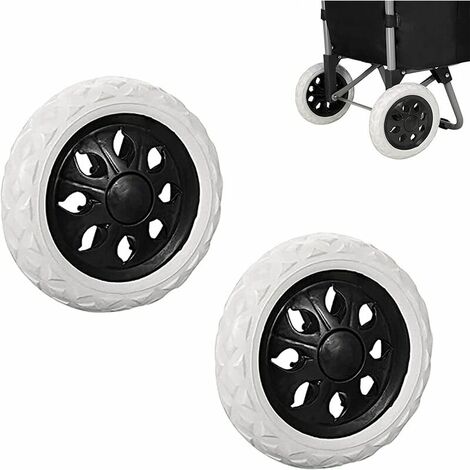 2 Pièces Remplacement de Roues de Caddie en Caoutchouc, Roues de Chariot en Plastique avec Mousse, Noir Hot Design Roue Chariot, pour Les Caddies, Les Chariots, Antidérapant