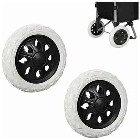 2 Pièces Remplacement de Roues de Caddie en Caoutchouc, Roues de Chariot en Plastique avec Mousse, Noir Hot Design Roue Chariot, pour Les Caddies, Les Chariots, Antidérapant